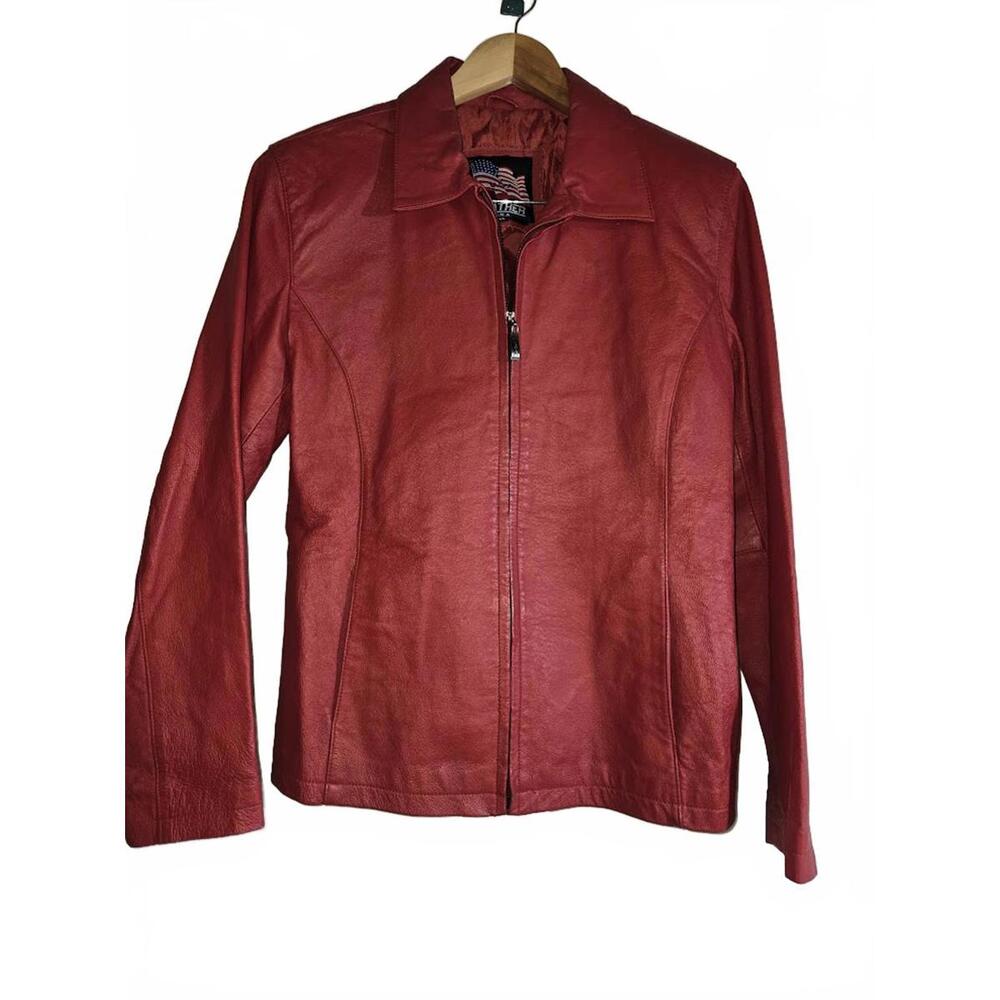 USA Leather Red Leather Women's Jacket XL